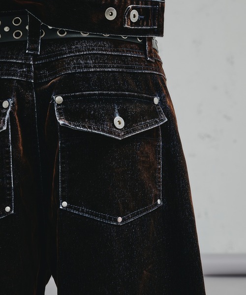 ANDER HUNK ジーンズ Overdyed Flocky Denim Pants / オーバーダイ