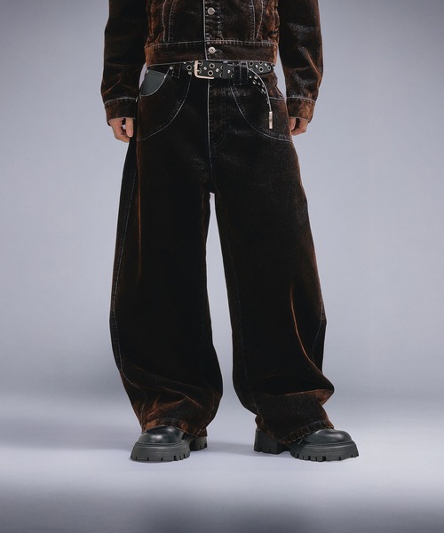 パンツ Cover Leg Flocky Denim Pants 38 ANDER HUNK ジーンズ Overdyed Flocky Denim Pants / オーバーダイ