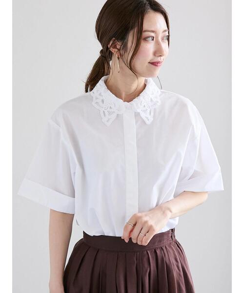 「Te chichi」 半袖シャツ F サックスブルー レディース_画像2