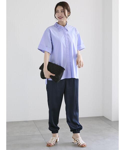 「Te chichi」 半袖シャツ F サックスブルー レディース_画像3