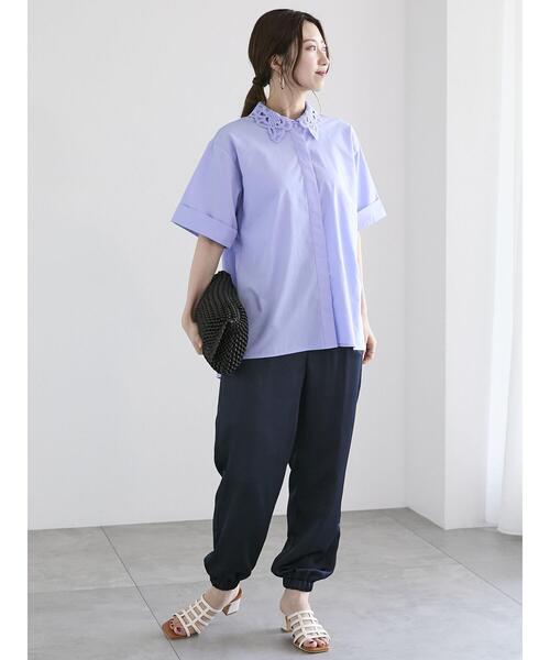 「Te chichi」 半袖シャツ F サックスブルー レディース_画像4
