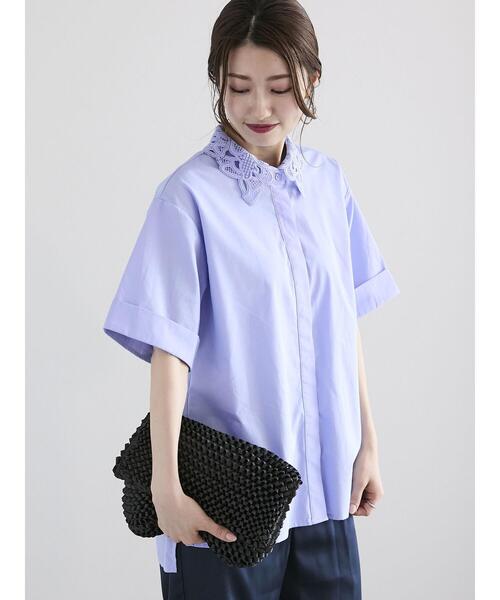 「Te chichi」 半袖シャツ F サックスブルー レディース_画像5