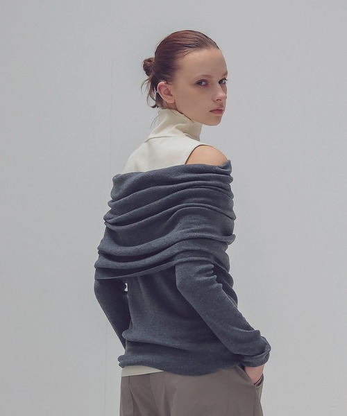 「DRESSLAVE」 長袖ニット 38 グレー レディース_画像2