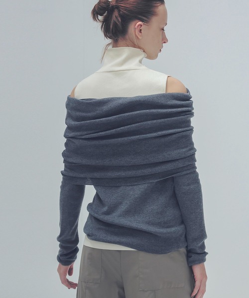 「DRESSLAVE」 長袖ニット 38 グレー レディース_画像3