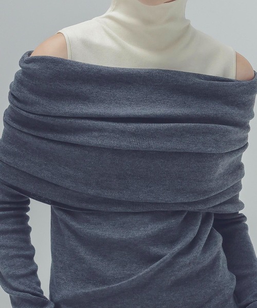 「DRESSLAVE」 長袖ニット 38 グレー レディース_画像4