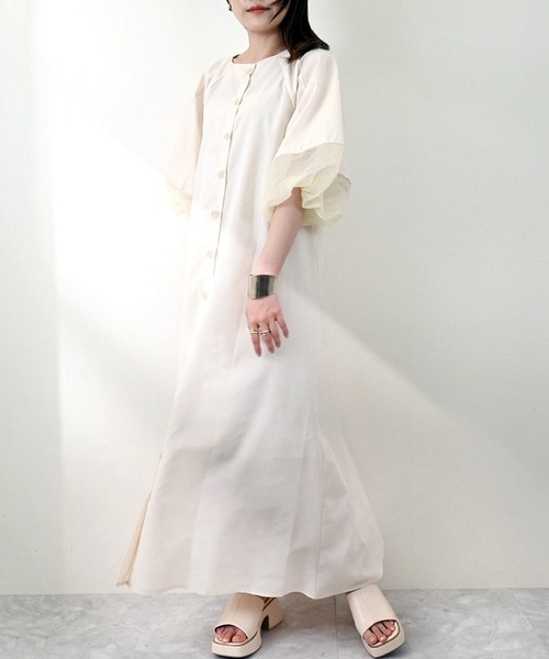 「STYLEBLOCK」 7分袖ワンピース M ブラック レディース_画像5