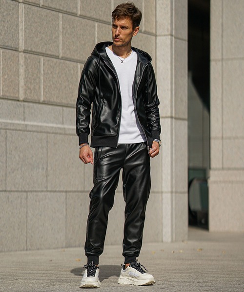 SOMEDIFF（サムディフ） セットアップ 「SOMEDIFF」PUレザーフルジップ