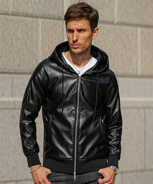 SOMEDIFF（サムディフ） セットアップ 「SOMEDIFF」PUレザーフルジップ