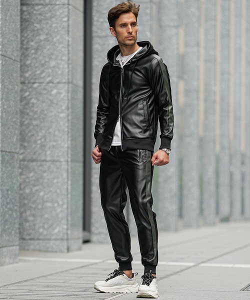 SOMEDIFF（サムディフ） セットアップ 「SOMEDIFF」PUレザーフルジップ