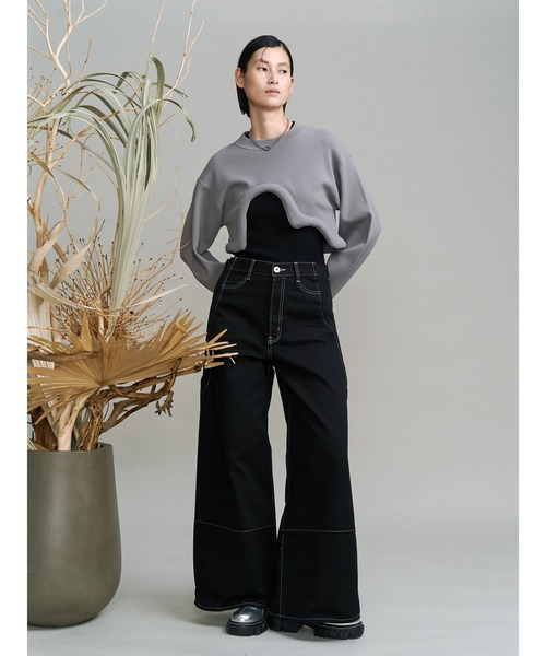 UN3D.（アンスリード） ニット セーター EDGE WAVE SHORT KNIT