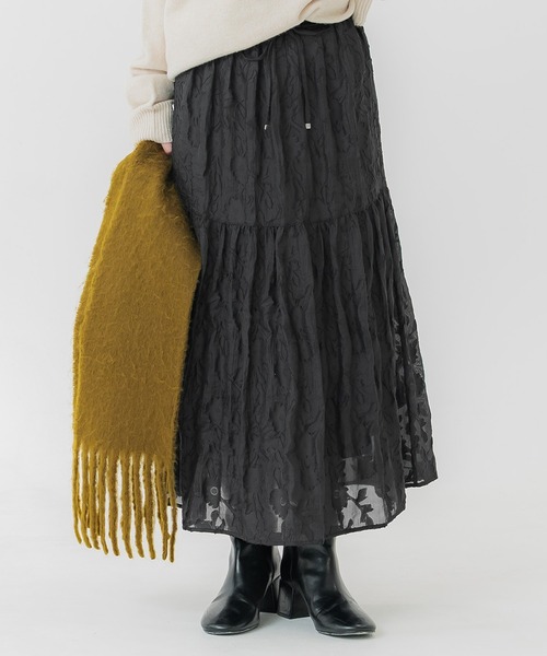 coca（コカ） スカート ジャカードフラワーギャザースカート