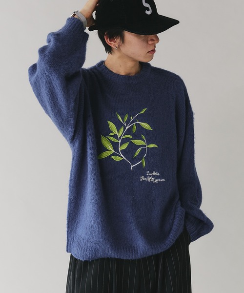 「Adoon plain」 長袖ニット LARGE ブラック メンズ_画像3