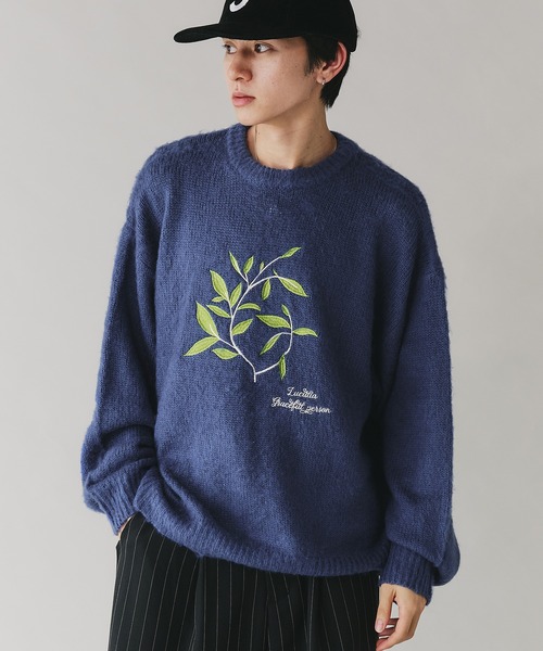 「Adoon plain」 長袖ニット LARGE ブラック メンズ_画像5