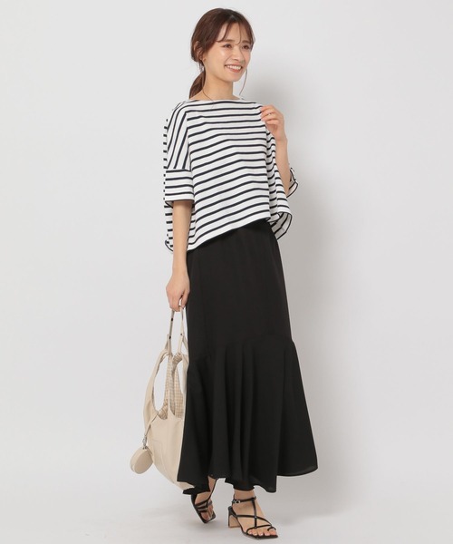 「mysty woman」 半袖カットソー FREE ネイビー レディース_画像3