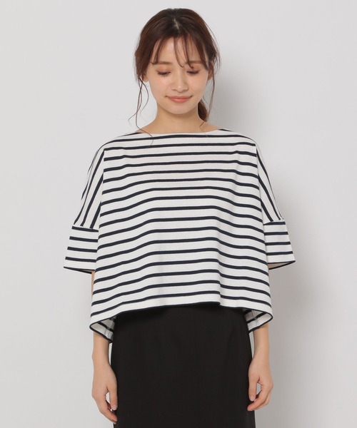 「mysty woman」 半袖カットソー FREE ネイビー レディース_画像5