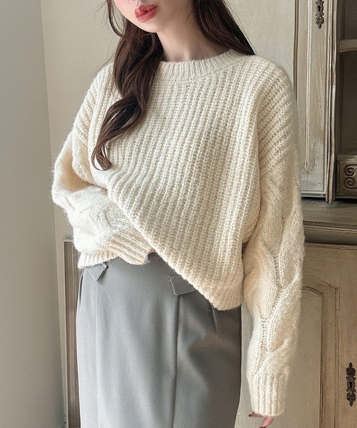 「Meiru」 ニットカーディガン LARGE モカ レディース_画像6