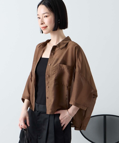 Aunely ブラウス シャツ 夏 半袖 「Aunely」ひんやり ダブルポケット