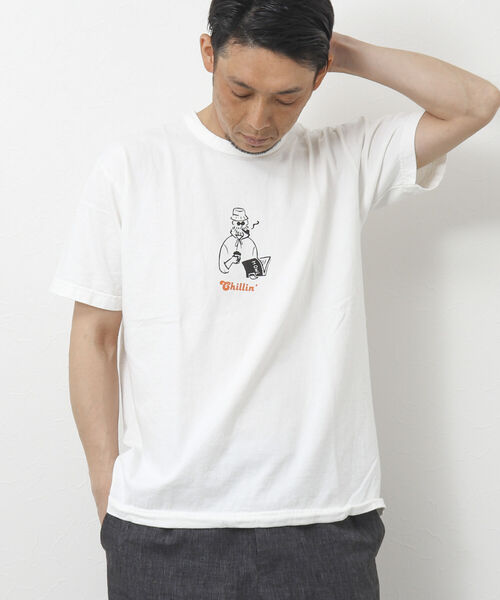 「BARNS OUTFITTERS」 半袖Tシャツ M ブラック メンズ_画像3
