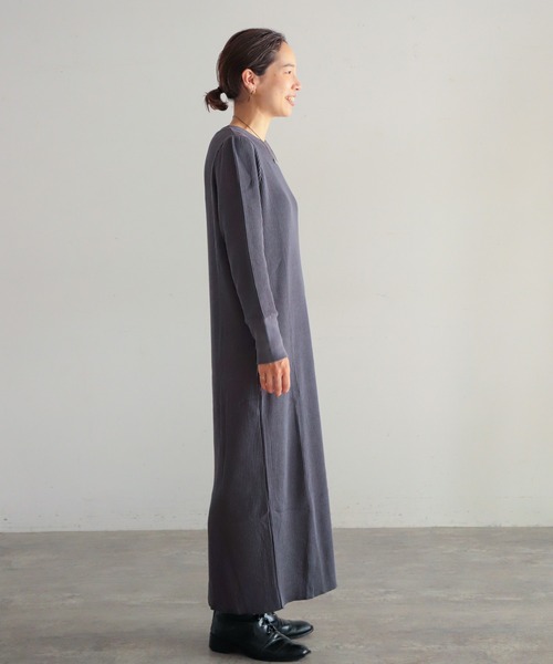 「NOMBRE IMPAIR」 長袖ワンピース FREE グレー レディース_画像4