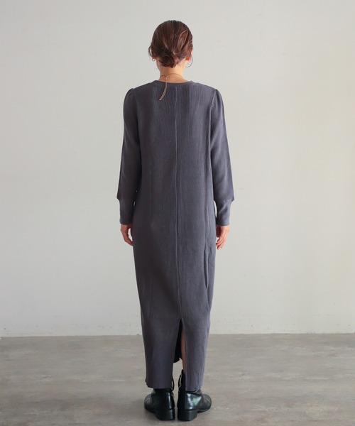 「NOMBRE IMPAIR」 長袖ワンピース FREE グレー レディース_画像5