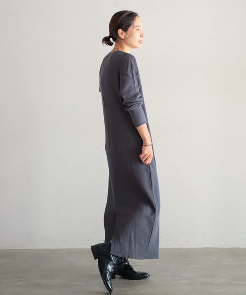 「NOMBRE IMPAIR」 長袖ワンピース FREE グレー レディース_画像7