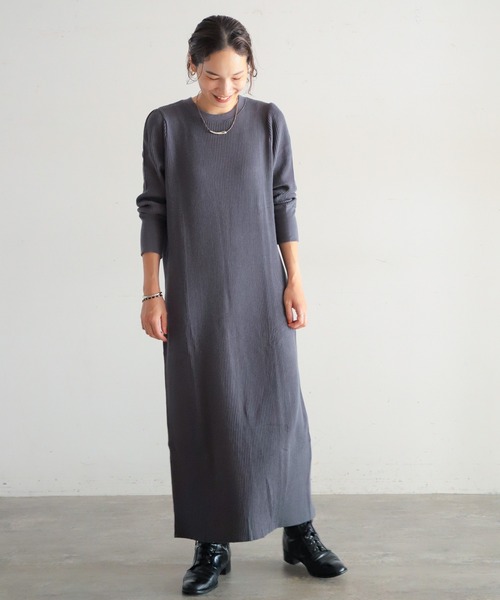 「NOMBRE IMPAIR」 長袖ワンピース FREE グレー レディース_画像9