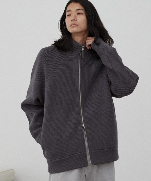 「WYM LIDNM」 ニットカーディガン L ベージュ メンズ_画像3