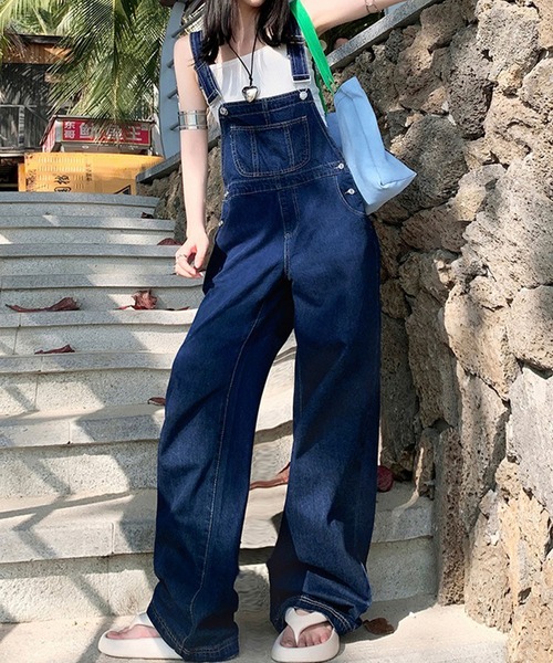 サロペット・オーバーオール・オールインワン @e.m kha:ki｜Vネック オーバーオールVN OVERALLS サロペット