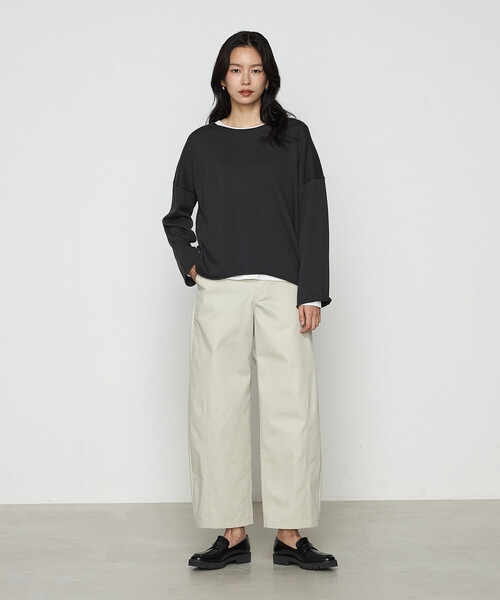 「COMME CA」 チノパンツ 9号 ライトグレー レディース_画像2