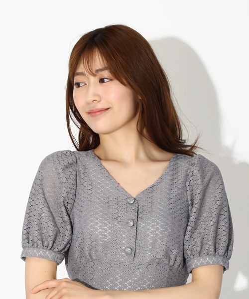 「MISCH MASCH」 半袖ワンピース M グレー レディース_画像4
