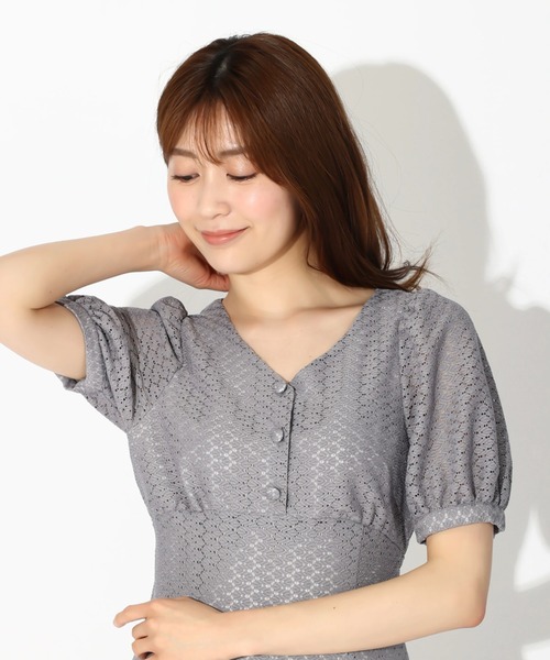 「MISCH MASCH」 半袖ワンピース M グレー レディース_画像5