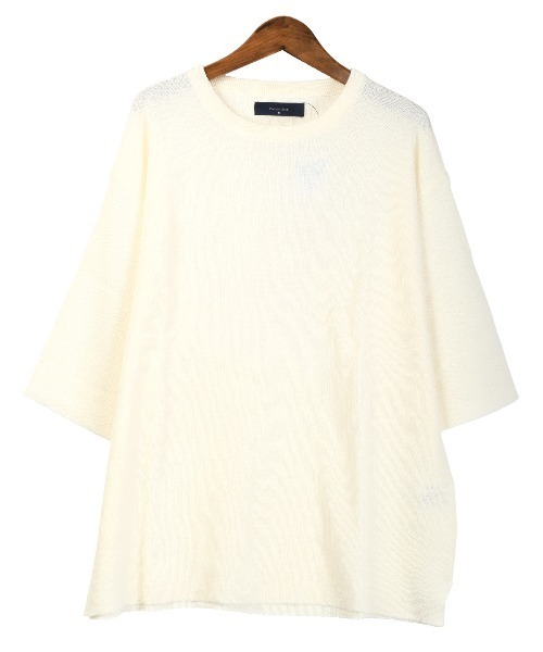 FEELS. サマーニット 長袖 クルーネック LUXSTYLE（ラグスタイル） サマーニット セーター ニット 接触冷感5分