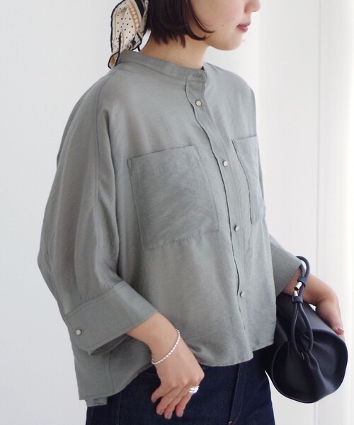 SHIPS（シップス） ブラウス シャツ 「手洗い可」NEW シルク混 シアー