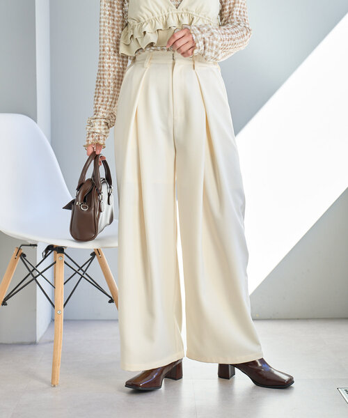 「Kastane」 スラックス 0 アイボリー レディース_画像9