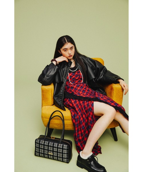 FURFUR チェック柄 ショルダーバッグ FURFUR（ファーファー） ショルダーバッグ バッグ チェック柄スクエア