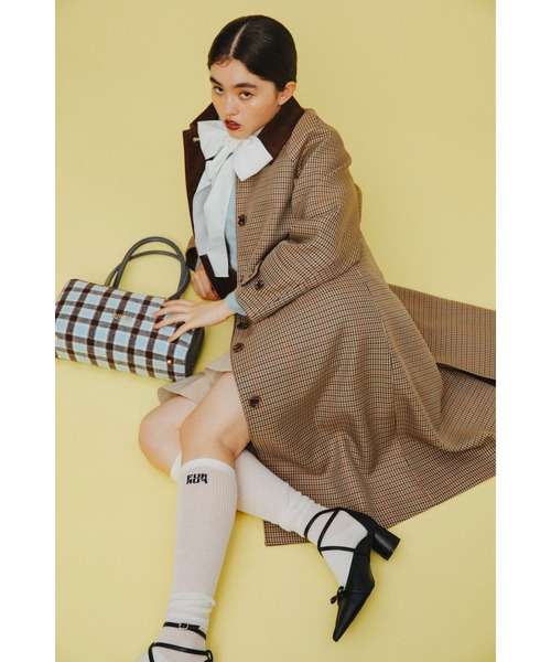 FURFUR チェック柄 ショルダーバッグ FURFUR（ファーファー） ショルダーバッグ バッグ チェック柄スクエア