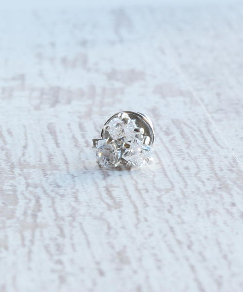e.m. イーエム ジルコニア1粒や揺れピアス☆シルバー e.m. ピアス SILVER925ジルコニアフープピアス/レディース
