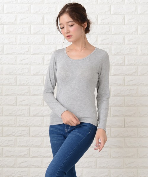 Lace Ladies tシャツ カップ付き長袖Tシャツトップスインナー