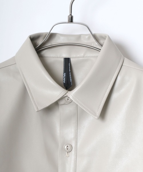 【ツでモード】 シャツ ブラウス fake leather wide cpo shirt jacket/フェイクレザー ワイド デザイン CPOシャツジャケット ZOZOTOWN PayPayモール店 - 通販 - PayPayモール れるワイド