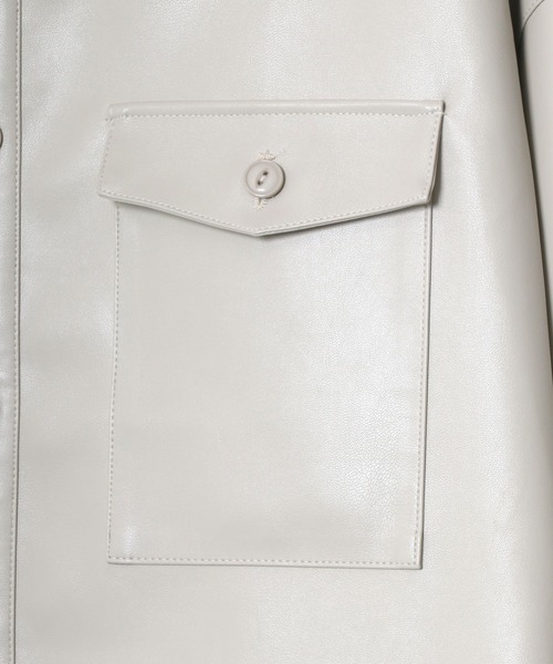 【ツでモード】 シャツ ブラウス fake leather wide cpo shirt jacket/フェイクレザー ワイド デザイン CPOシャツジャケット ZOZOTOWN PayPayモール店 - 通販 - PayPayモール れるワイド