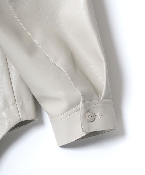 【ツでモード】 シャツ ブラウス fake leather wide cpo shirt jacket/フェイクレザー ワイド デザイン CPOシャツジャケット ZOZOTOWN PayPayモール店 - 通販 - PayPayモール れるワイド