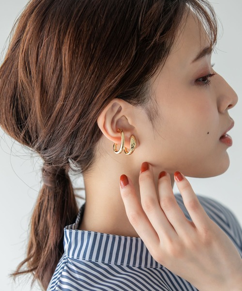 エナメル加工 メタル イヤリング Edit Sheen イヤリング イヤカフ風メタルイヤリング : ZOZOTOWN