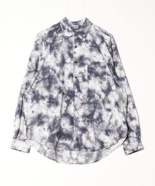 LUSOR シャツ LUSOR（ルーソル）30スパンローン にじみ柄シャツ メンズ 