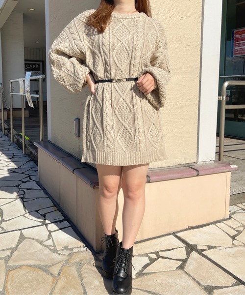 apres jour（アプレジュール） ワンピース ケーブルニットワンピース