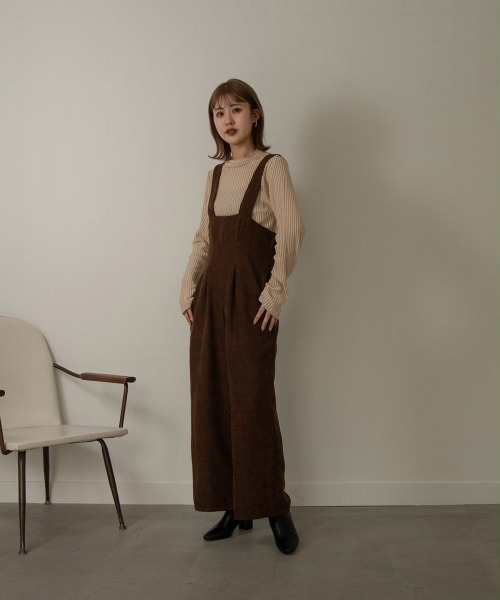 Amiur（エミレ） サロペット オーバーオール velvet tie back overall 
