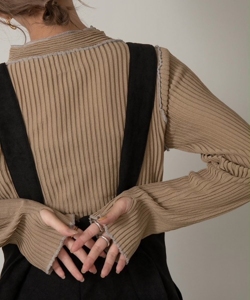 Amiur サロペット オーバーオール velvet tie back overall