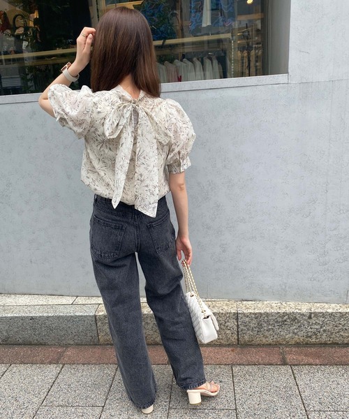 ♡s2eimy♡ 花柄 シャツ ブラウス eimyistoire チュールレースフラワーモチーフシャツ