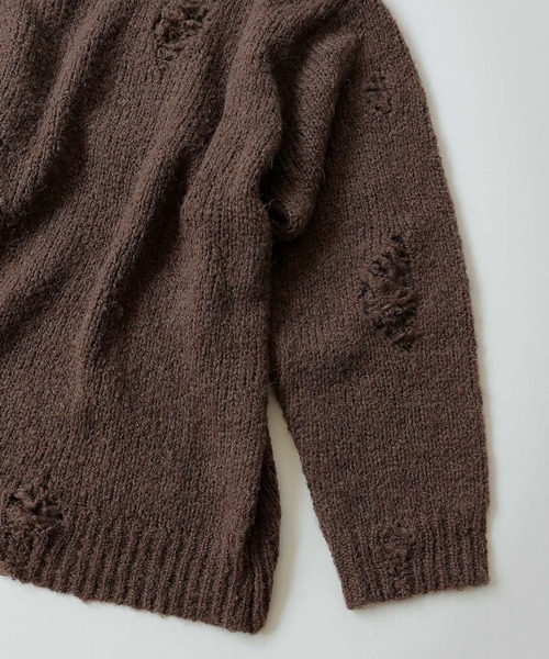 ナンバーナイン ウールアルパカ混 ルーズプルオーバーニット ダメージ加工ニット セール】NUMBER (N)INE/ナンバーナイン WOOL ALPACA RIPPED KNIT