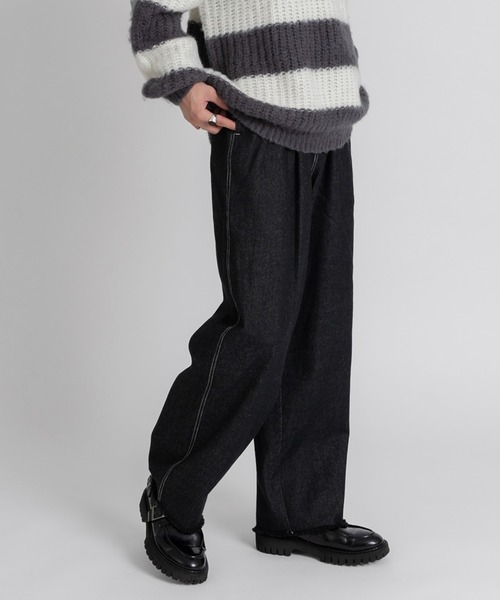 Y's ワイズ 24AW 8OZセルロース デニムアシンメトリーサルエルパンツ Y´s ワイズ 24AW 8OZセルロース デニムアシンメトリーサルエルパンツ