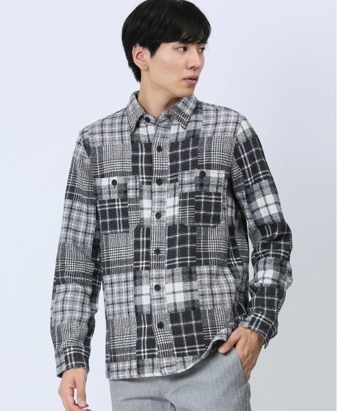 renoma レノマ パッチワーク Tシャツ ウルトラスウェード 2 人工皮革 renoma レノマ パッチワーク Tシャツ ウルトラスウェード 2 人工